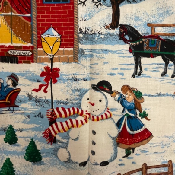 Vintage Christmas Napkins Set of 4 Snowman Carolers Sleigh Ride Holiday NEW NOS - Picture 4 of 6